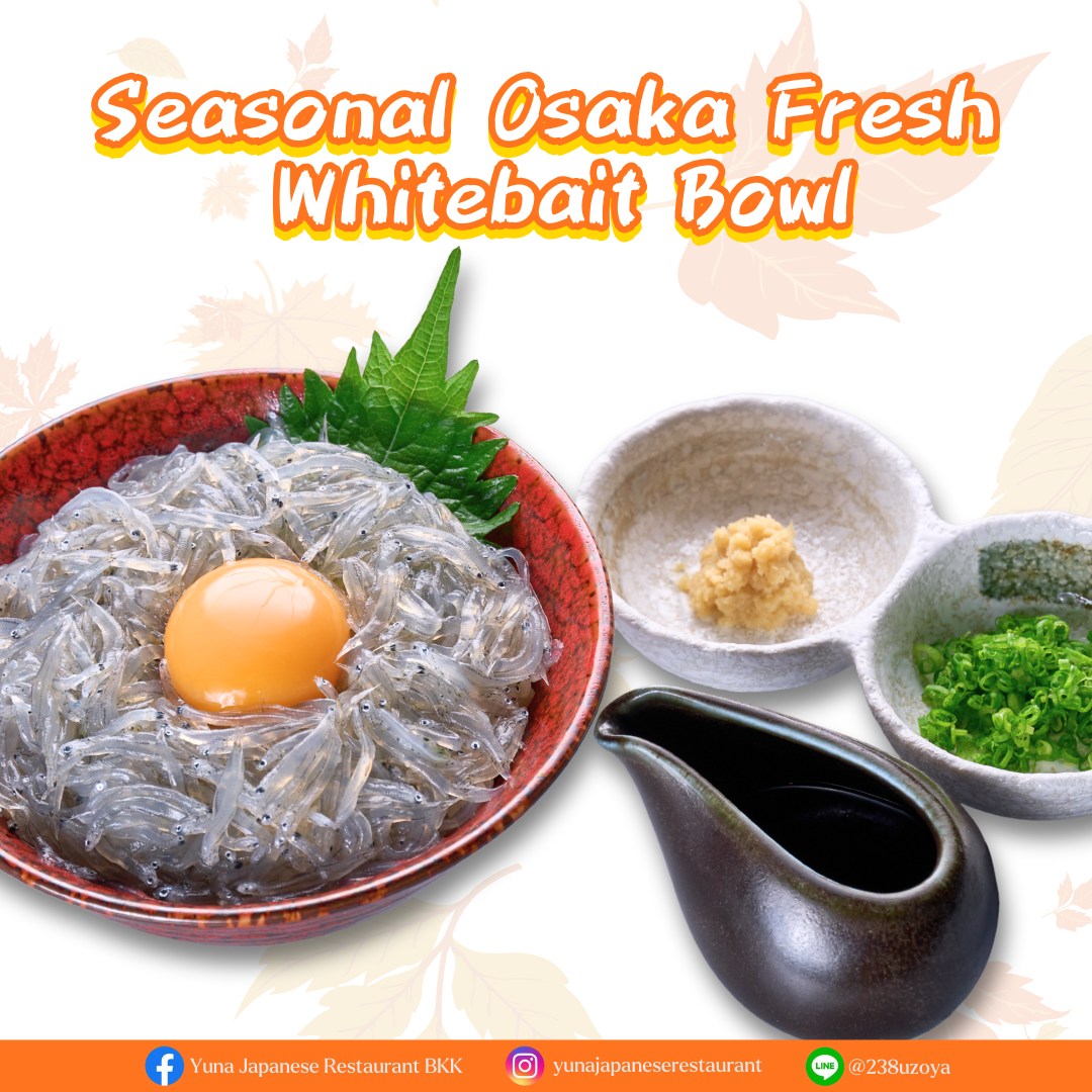 🍁 Seasonal Recommendation 🍁
เมนูพิเศษจากวัตถุดิบตามฤดูกาล สไตล์ญี่ปุ่นแท้ 🇯🇵

พบกับความอร่อยสดใหม่จากทะเลญี่ปุ่น 
อย่าง Seasonal Osaka Fresh Whitebait Bowl และ
Hokkaido Bouzuginpo Grilled with Salt
พร้อมอีกหลากหลายเมนูที่รังสรรค์อย่างพิถีพิถัน
เฉพาะช่วงนี้เท่านั้น! 🌊✨

_______________________________
เพราะ "Yuna" ใส่ใจคุณเหมือนคนในครอบครัว 💗
https://www.facebook.com/yunajp/
📍Location: Sukhumvit 11/1
☎️: 02-067-2602
☎️🇯🇵: 083-079-0915
⏰  Monday - Sunday (เปิดให้บริการทั้งวัน ทุกวัน)
Lunch 11:00 - 14:30 (lo 14:00)
Dinner 14:30 - 00:00 (lo 23:30)
🚘Parking : 3 min from restaurant
🚈 BTS : NANA Station

📍เชิญมาลิ้มรสได้ที่ Yuna Japanese Restaurant BKK
#YunaJapaneseRestaurant #SeasonalMenu #JapaneseStyle #FreshFromJapan #AutumnSpecial