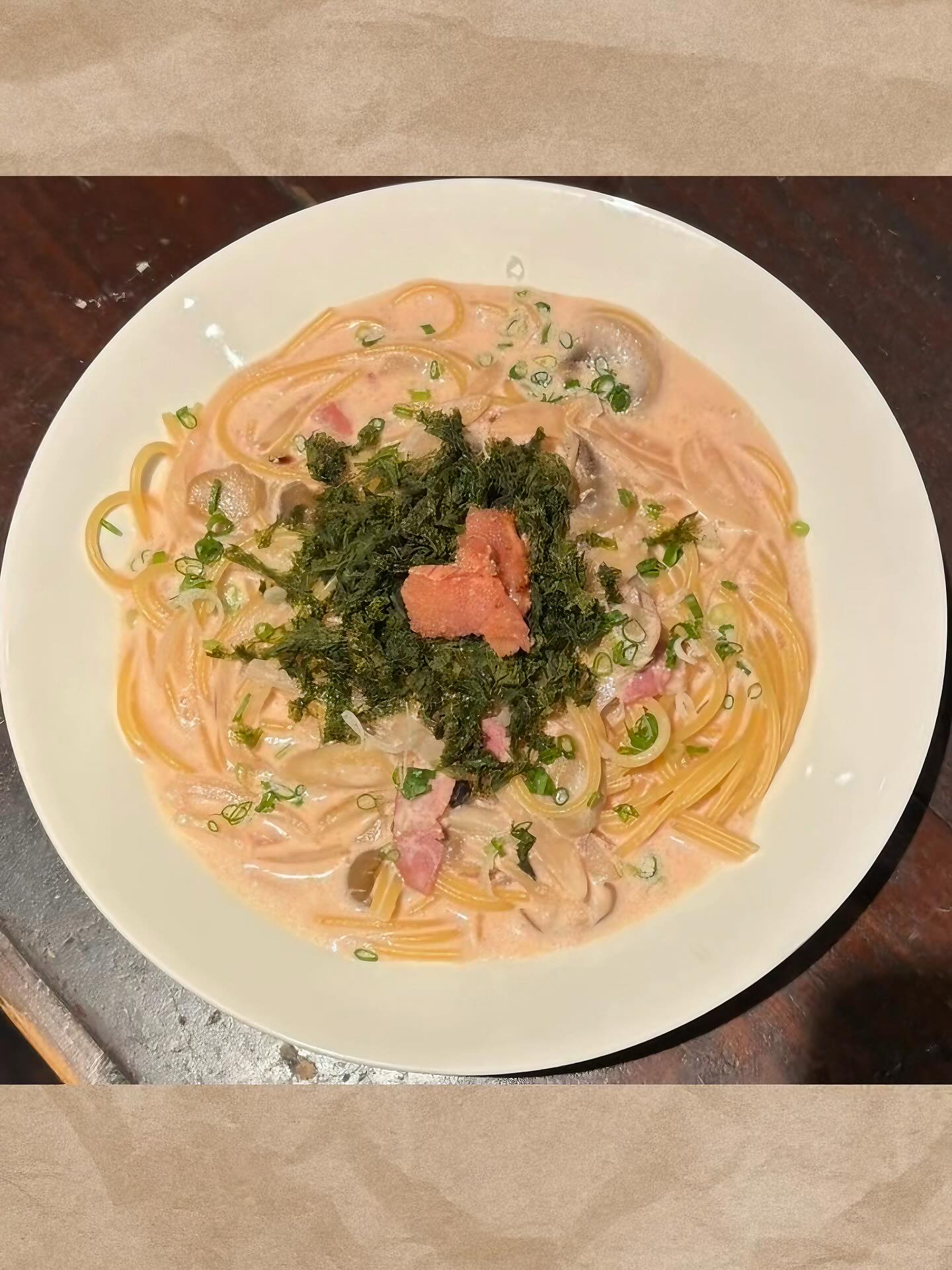 🍲 天然岩海苔と明太クリーム Mentaiko Cream Rich mentaiko and creamy sauce intertwine,...