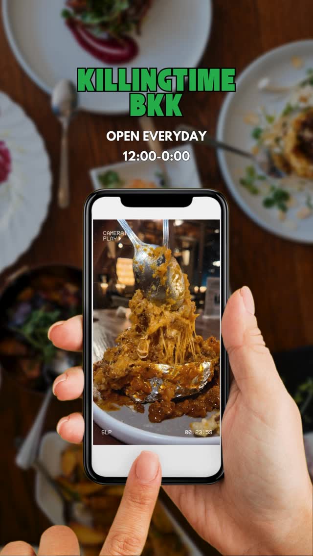 Good news for cheese fans!
Our special baked potatoes, served at lunchtime, are delicious with melted cheese in every bite. Available with three different sauces,
Our fresh Wagyu beef sushi melts in your mouth, delivering a unique flavor. Our spicy tacos are also a lunchtime favorite. And our curry, with its distinctively Japanese, mellow flavor, is accessible to all, making it a dish you'll want to eat again and again. We have a wide variety of menu items, so be sure to give them a try!

ข่าวดีสำหรับคอชีส!
มันฝรั่งอบสูตรพิเศษของเราเสิร์ฟในมื้อกลางวัน อร่อยเต็มคำด้วยชีสละลายในปาก มีให้เลือกถึงสามซอส อิ่มอร่อยแบบจัดเต็ม

เรายังมีเมนูอาหารกลางวันอื่นๆ อีกมากมายให้เลือกสรร ซูชิเนื้อวากิวสดใหม่ของเราละลายในปาก มอบรสชาติอันเป็นเอกลักษณ์ ทาโก้รสเผ็ดของเราก็เป็นเมนูโปรดในมื้อกลางวันเช่นกัน และแกงกะหรี่ของเราที่มีรสชาติกลมกล่อมแบบญี่ปุ่นแท้ๆ เข้าถึงได้ทุกคน ทำให้เป็นเมนูที่คุณจะต้องอยากกินซ้ำแล้วซ้ำเล่า เรามีเมนูหลากหลาย อย่าลืมมาลองชิมกันดูนะ!

チーズファンの皆様に朗報です！
ランチタイムに提供される特製ベイクドポテトは、一口ごとにとろりと溶けるチーズが絶品です。
新鮮な和牛寿司は、口の中でとろけ、独特の美味しさを感じさせます。また、スパイシーなタコスはランチタイムの人気者。そして、カレーは日本特有のまろやかな味わいがどんな方にも親しみやすく、何度でも食べたくなる一品です

#killingtimebkk