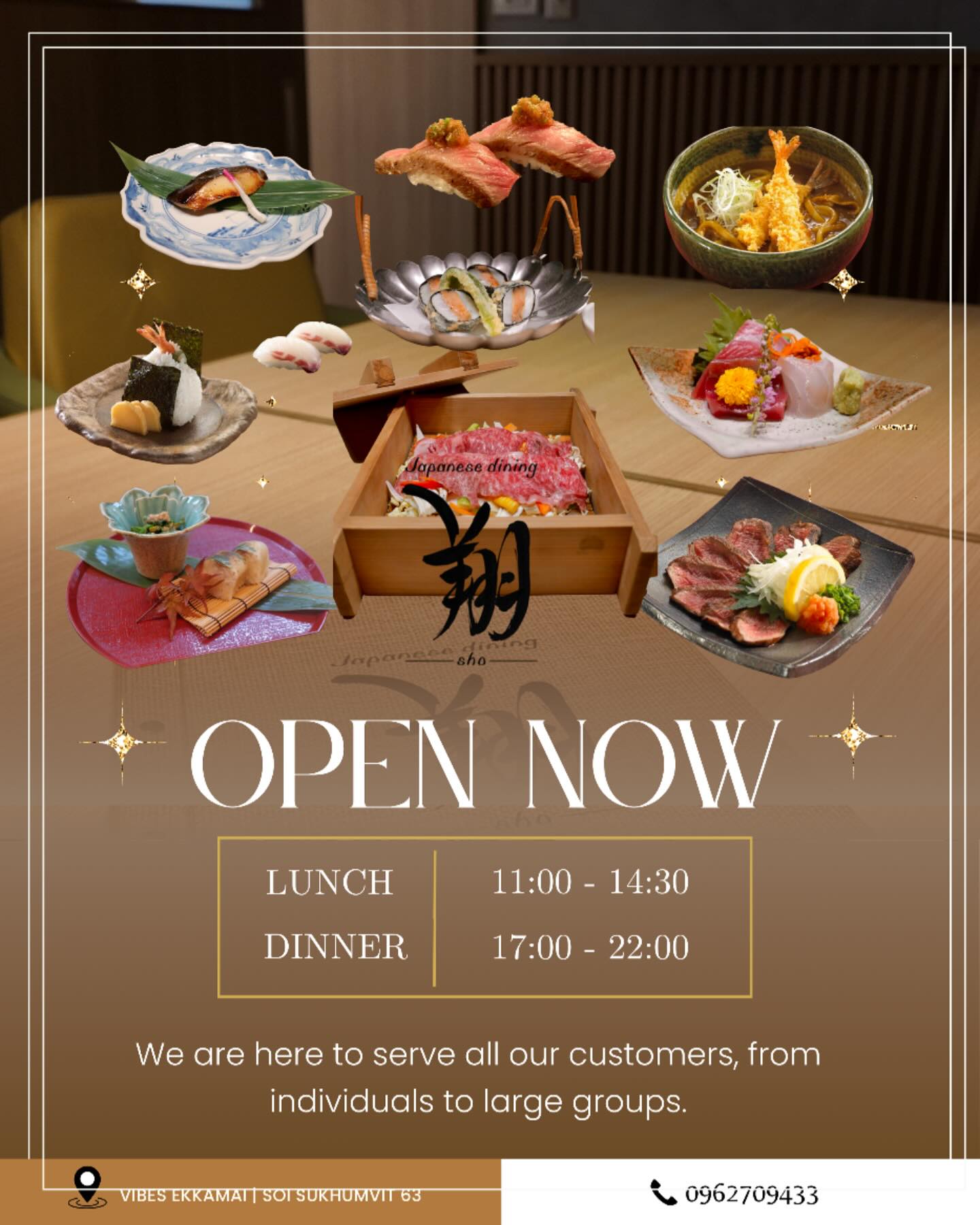 【This month’s special dish 🍂】日本語👇
Saga Beef Steamed in Bamboo Basket
Tender Saga beef, delicately steamed to bring out its natural sweetness and rich aroma — a luxurious dish that melts in your mouth.

Fried Monkfish Liver & Scallop Sandwich
Crispy on the outside and rich inside — the creamy monkfish liver pairs perfectly with tender scallops for an unforgettable bite.

Grilled Black Cod with Miso Marinade
Marinated in sweet  miso and grilled to perfection — the black cod’s buttery texture and gentle sweetness create a refined harmony.

【今月のおすすめはこちら🍂 】
・佐賀牛の蒸篭蒸し
旨味がぎゅっと詰まった佐賀牛を、せいろでじっくり蒸し上げました。
脂の甘みと香りが広がる、贅沢な一皿です。
・あん肝とホタテの挟み揚げ
濃厚なあん肝とホタテの旨味が重なり合う、贅沢な味わい。
外はサクッと、中はとろける食感が楽しめます。
・銀鱈の味噌漬け
お味噌にじっくり漬け込んだ銀だらを、香ばしく焼き上げました。
上品な甘みととろけるような身が魅力です。
・お刺身盛り合わせ
旬の鮮魚を厳選し、丁寧に盛り合わせました。
素材本来の旨味と、美しい彩りをお楽しみください。