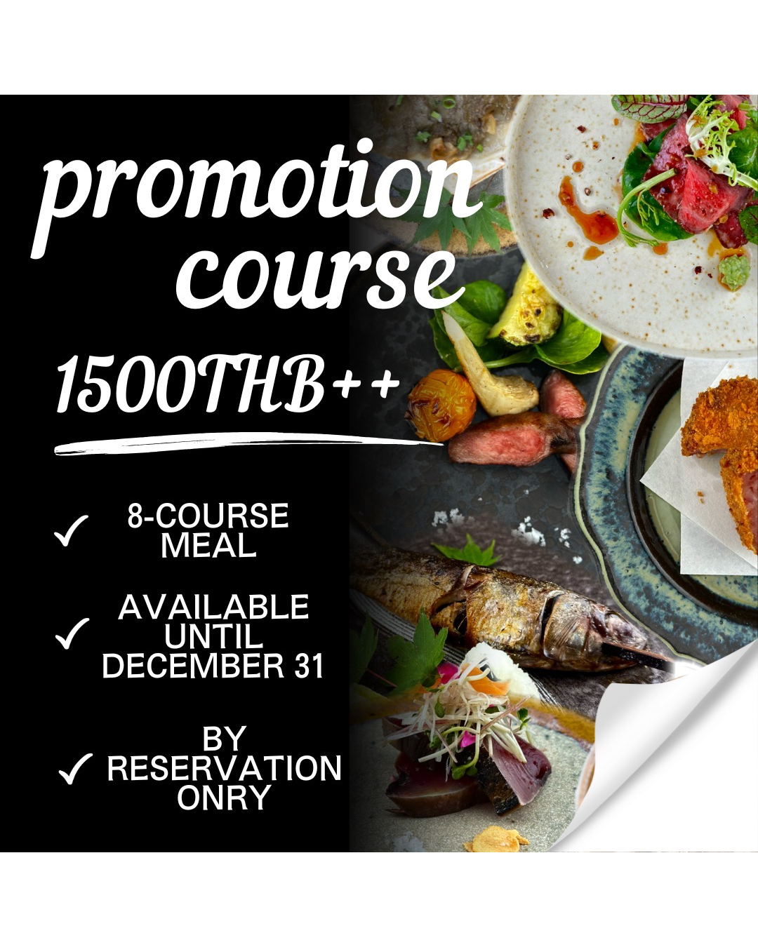 คอร์สโปรโมชั่นระยะเวลาจำกัด

⭐️ 1,500 บาท++ ⭐️

เพลิดเพลินกับคอร์สสุดพิเศษ 8 เมนู ที่รวบรวมจานเด่นยอดนิยมของร้าน AOKI ไว้ในเซตเดียว ในราคาเพียง 1,500 บาท++

เมนูคอร์ส
・ออเดิร์ฟ
・ปลาคัตสึโอะย่างฟาง (Warayaki)
・สลัดเนื้ออบกับวอเตอร์เครส
・หอยเชลล์ย่างซอสมันปู
・เมนูพิเศษประจำวันของเชฟ
・ปลาซาร์ดีนอ้วนย่างเตาอิโรริ
・สเต็กลิ้นวัวกับผักย่าง
・ข้าวหม้อดินประจำวัน

📅 ต้องจองล่วงหน้า 

สัมผัสรสชาติญี่ปุ่นแท้สุดหรูในแบบของ AOKI กับโปรโมชั่นพิเศษช่วงเวลาจำกัดนี้

🍽️ 期間限定プロモーションコース

⭐️ 1,500THB++ ⭐️

当店自慢の人気メニューを厳選した、
全8品の特別コースを 1,500THB++ にてご提供。

＜コース内容＞
・前菜
・鰹の藁焼き
・ローストビーフとクレソンのサラダ
・帆立の蟹味噌焼き
・本日のおすすめ料理
・大トロ鰯の囲炉裏焼き
・牛タンステーキと焼き野菜
・本日の土鍋ご飯

📅 ご予約制

この機会にぜひ、AOKIならではの贅沢な味わいをご堪能ください。

Limited-Time Promotion Course

⭐️ 1,500THB++ ⭐️

Enjoy an exclusive 8-course set featuring AOKI’s most popular signature dishes — all for 1,500THB++.

Course Menu
・Appetizer
・Bonito “Warayaki” (straw-grilled)
・Roast Beef & Watercress Salad
・Grilled Scallop with Crab Miso
・Chef’s Daily Special
・Fatty Sardine “Irori-yaki” (charcoal-grilled)
・Beef Tongue Steak with Grilled Vegetables
・Today’s Claypot Rice

📅 Reservation Required 

Experience the authentic and luxurious taste of AOKI with this limited-time offer.


#
#Bangkokgourmet
#Bangkokfoodie
#Bangkokjapaneserestaurant