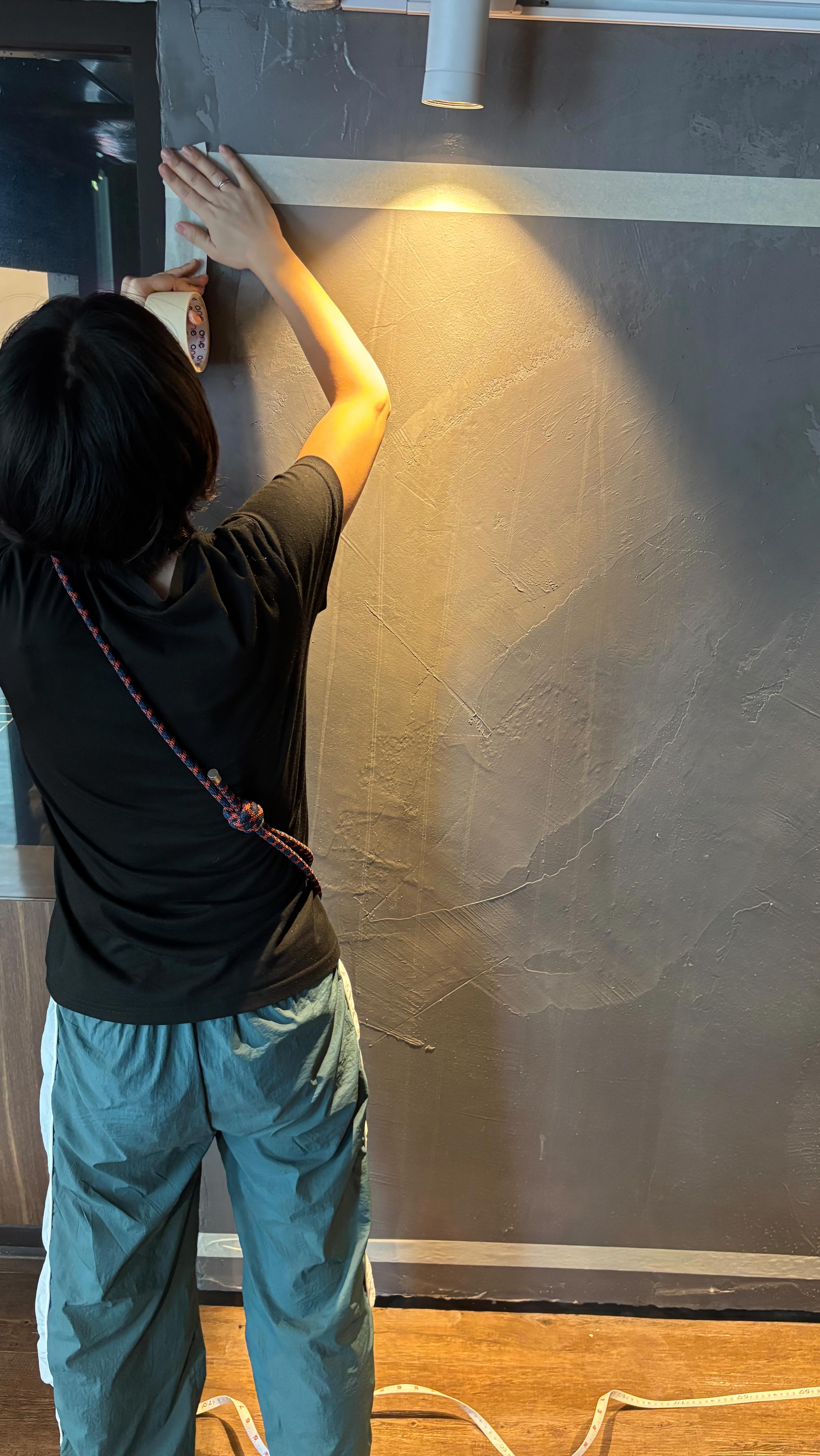 ✍️
嫁に入り口の壁を描いてもらってます！！
「今日のあなたにぴったりなスープパスタは？」
もうすぐ完成🔜お楽しみに♪( ´θ｀)ノ

#嫁に感謝 
#お店作り記録 
#ワクワクがとまらない