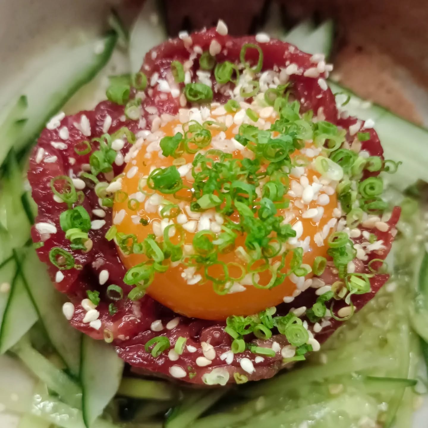 Wagyu Yukke 280.- 🥩🤤 ยุกเกะเนื้อสไตล์ญี่ปุ่น 🇯🇵 ซอสสูตรพิเศษจากทางร้าน เพิ่มความนัวร์ด้วยไข่แดง 🐣 และความหอมจากงา ทำให้เป็นเมนูที่อร่อยเข้ากันแบบลงตัว 👍

📍En Khonkaen 🇯🇵✨
🕐Tue-Sun 15.00~23.00
❌ Monday
☎️ 0814231527

🎂🎉 Promotion ส่วนลด 10%สำหรับลูกค้าที่เกิดภายในเดือนพฤศจิกายน ไม่มีขั้นต่ำและไม่จำกัดจำนวนครั้งค่ะ 
🚗 พื้นที่จอดรถ เข้าซอยศรีมารัตน์ 26 เลี้ยวซ้ายหลังมินิบิ๊กซี 
#enkhonkaen
#JapaneseCuisine
#KhonkaenEats 
#khonkaenfood 
#reviewkhonkaen
#izakaya
#izakayakhonkaen 
#รีวิวขอนแก่น 
#รีวิวอาหารขอนแก่น 
#ขอนแก่นบอกต่อ 
#ขอนแก่นกินอะไรดี 
#ร้านอาหารญี่ปุ่นขอนแก่น 
#ร้านญี่ปุ่นเปิดใหม่ขอนแก่น 
#ร้านอิซากายะขอนแก่น