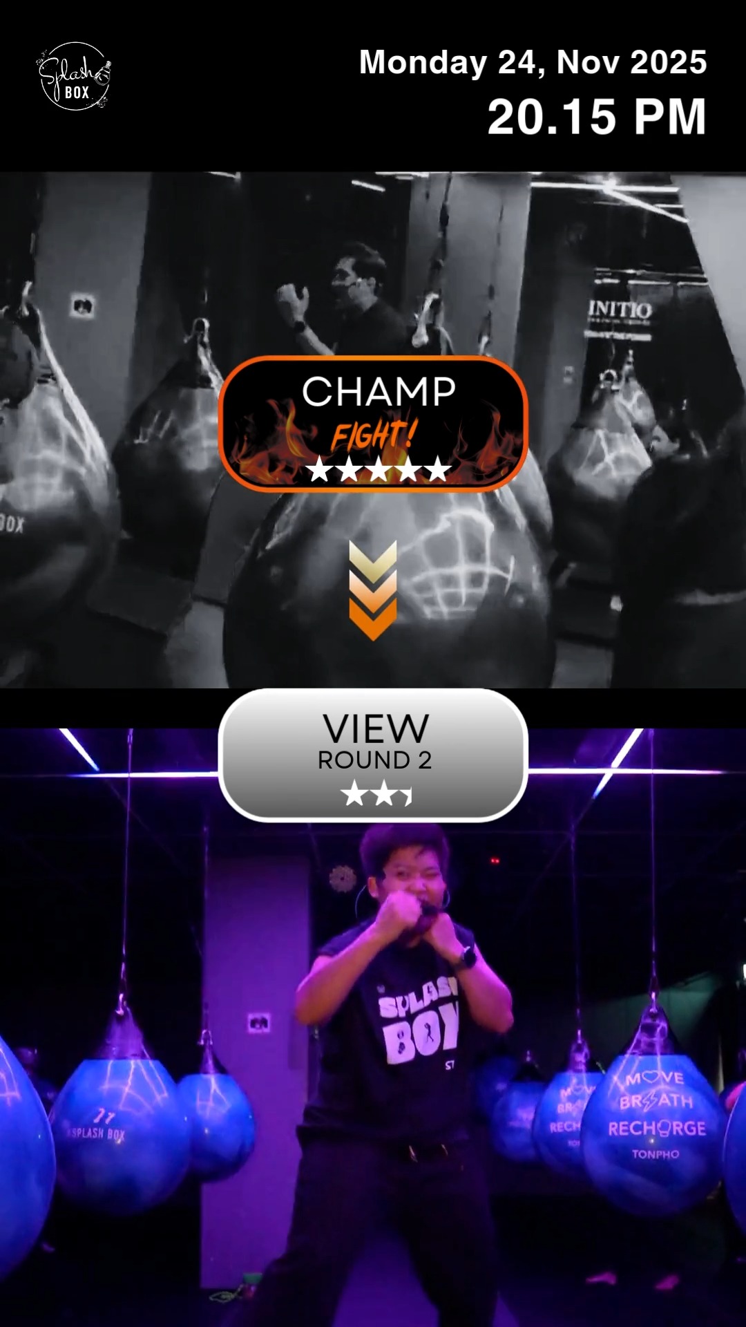 SCHEDULE UPDATE: Tonight at 20:15 PM

Please note a change to our schedule for this evening, Monday, 24 Nov. The 20:15 PM session has been updated from Champ Fight! to View Round 2.

We apologize for the inconvenience and thank you for your flexibility. Get ready for a great Round 2.

Contact Us
👇Line Official : @ splashbox

______________
🥊 Splash Box Studio
📌 Marche’ Thonglor, Building A, 5M Floor
🕘 Opening hours : 9:00 to 22:00
