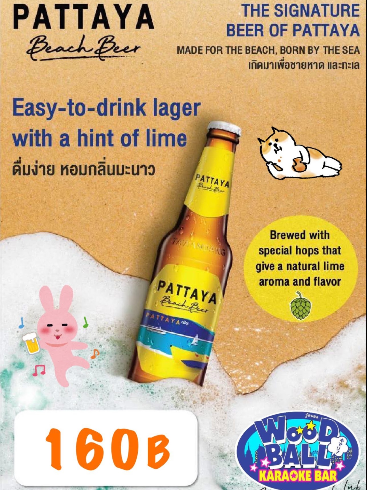 Hi everyone! Come join us tonight for drinks and karaoke at Woodball Pattaya. We now have the delicious Pattaya Beach Beer! Our karaoke system has many songs to choose from! Conveniently located on Walking Street, we offer the one and only rooftop bar in the vicinity. See you soon! 😀