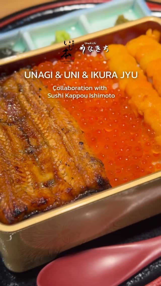 A taste of the ocean's finest, elevated. 🌊
Unakichi is proud to collaborate with Sushi Kappou Ishimoto to bring you the luxurious UNAGI & UNI & IKURA JYU.
This box is a dream pairing: Our tender, perfectly-glazed unagi meets the melt-in-your-mouth richness of Sushi Kappou Ishimoto's premium selected Uni and the burst of ocean freshness from their finest Ikura. Every bite is a journey!
• Limited availability at THB 3,580 ++ 
• Order now before this offer swims away! 🐟

✨Unakichi and Sushi Kappou Ishimoto รังสรรค์เมนูหรูระดับพรีเมียม UNAGI & UNI & IKURA JYU
เมนูรวม 3 วัตถุดิบพรีเมี่ยมของญี่ปุ่น 🇯🇵อย่าง Signauture ปลาไหลญี่ปุ่นย่างของอุนาคิจิ ที่ย่างอย่างพิถีพิถัน เคลือบซอสสูตรเฉพาะ เนื้อนุ่มละมุน เข้ากับ  Uni และ Ikura  คัดพรีเมียม เนื้อเนียนละลาย ความสดจากท้องทะเลในทุกคำ คัดสรรโดย Sushi  Kappou Ishimoto 
✨ Limited Offer ราคา THB 3,580 ++ (จำนวนจำกัด) 

Booking or more information: สอบถามรายละเอียดเพิ่มเติมได้ทาง 
🔸 Line: @unakichi.th 
☎️ Tel: 098 104 0010

#unakichi