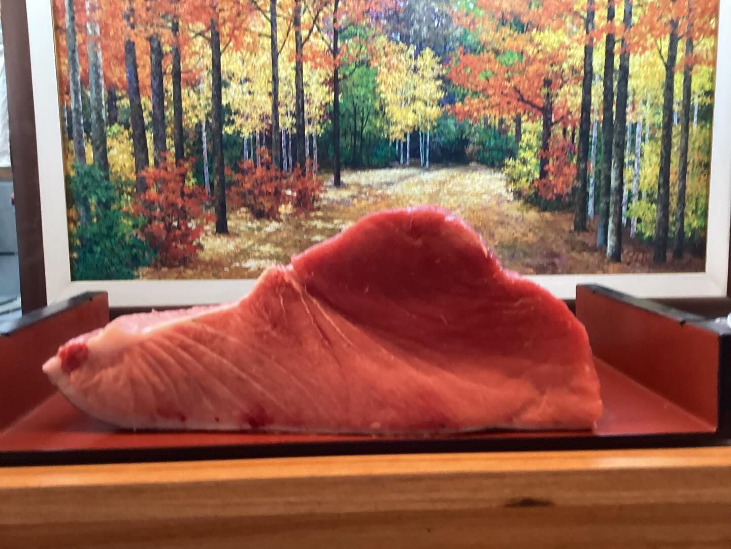 Today’s bluefin tuna.
Quiet Friday, premium cut available.
Walk-ins welcome.