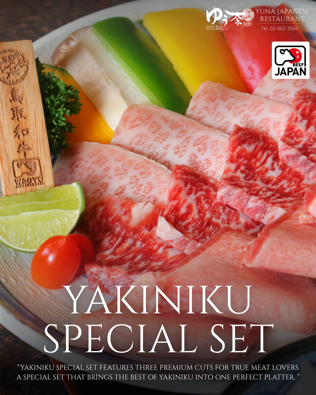🥩🔥 Yakiniku Special Set – a must-try for meat lovers
Featuring three premium cuts in one platter:
✨ Karubi – juicy, melt-in-your-mouth beef short ribs
✨ Harami – tender skirt steak with rich, savory flavor
✨ Gyutan – thin-sliced beef tongue, crisp yet tender
One set, full satisfaction. Don’t miss it!

🥩🔥 Yakiniku Special Set เซ็ตพิเศษสำหรับสายเนื้อโดยเฉพาะ
รวม 3 ส่วนเด็ดในจานเดียว
✨ Karubi นุ่มฉ่ำ ไขมันหอมละลายในปาก
✨ Harami เนื้อแน่น รสเข้ม ย่างแล้วหอมสุด ๆ
✨ Gyutan ลิ้นวัวสไลซ์บาง กรอบนุ่ม เคี้ยวเพลิน
อร่อยครบ จบในเซ็ตเดียว ต้องลอง!
________________________________________
เพราะ Yuna ใส่ใจคุณเหมือนคนในครอบครัว 🩷
📍Location: Sukhumvit 11
☎️: 02-002-3569
☎️🇯🇵: 083-079-0915
(เปิดให้บริการทุกวัน)
⏰ Monday - Saturday
09:00 - 04:30 (lo 04:00)
⏰ Sunday
09:00 - 02:30 (lo 02:00)
🚘Parking : 3 min from restaurant
🚈 BTS : NANA Station.
#Yakiniku #JapaneseBBQ #PremiumMeat #BeefLovers #GrillTime