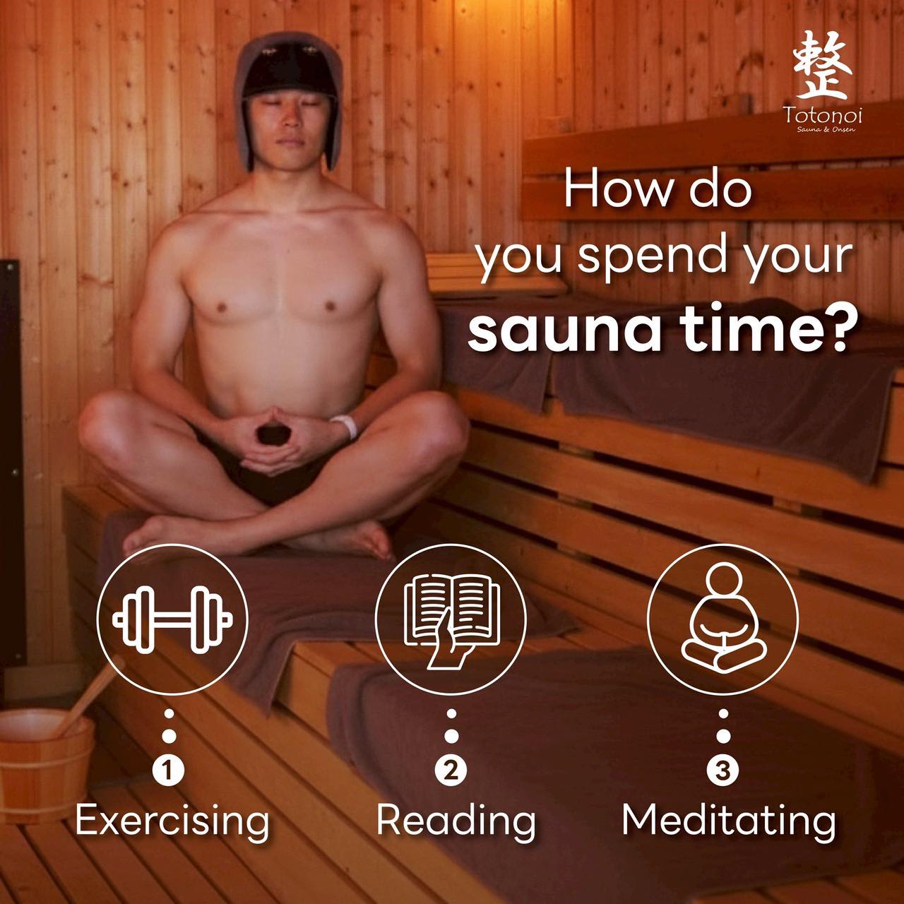 ✨🧖‍♀️🍃When you use spending time in the sauna, which one of these options will you go for❓Use this time of pleasure to unplug from the rest off the world. Please comment below‼️
 
1️⃣Exercising
2️⃣Reading
3️⃣Meditating
 

✨🧖‍♀️🍃เมื่อคุณใช้เวลาอยู่ในห้องซาวน่า ตัวเลือกไหนที่คุณชอบที่สุด❓ใช้เวลาพักผ่อนอย่างเต็มที่และตัดขาดจากโลกภายนอก โปรดแสดงความคิดเห็นด้านล่าง‼️

1️⃣ออกกำลังกาย
2️⃣อ่านหนังสือ
3️⃣ทำสมาธิ

📩 DM us on Instagram to book.

⏰ Open Daily from 10:00 AM – 10:00 PM
📍 Totonoi Sauna & Onsen
☎️ 065-820-4406
📧 saunnerpro@gmail.com
🌐 totonoisauna-onsen.com

#TotonoiSauna #Sauna #BangkokWellness #SaunaBangkok
#SaunaThailand #SaunaTime #WellnessJourney #RelaxRecharge
#JapaneseSauna #saunalifestyle🔥🧖‍♀️