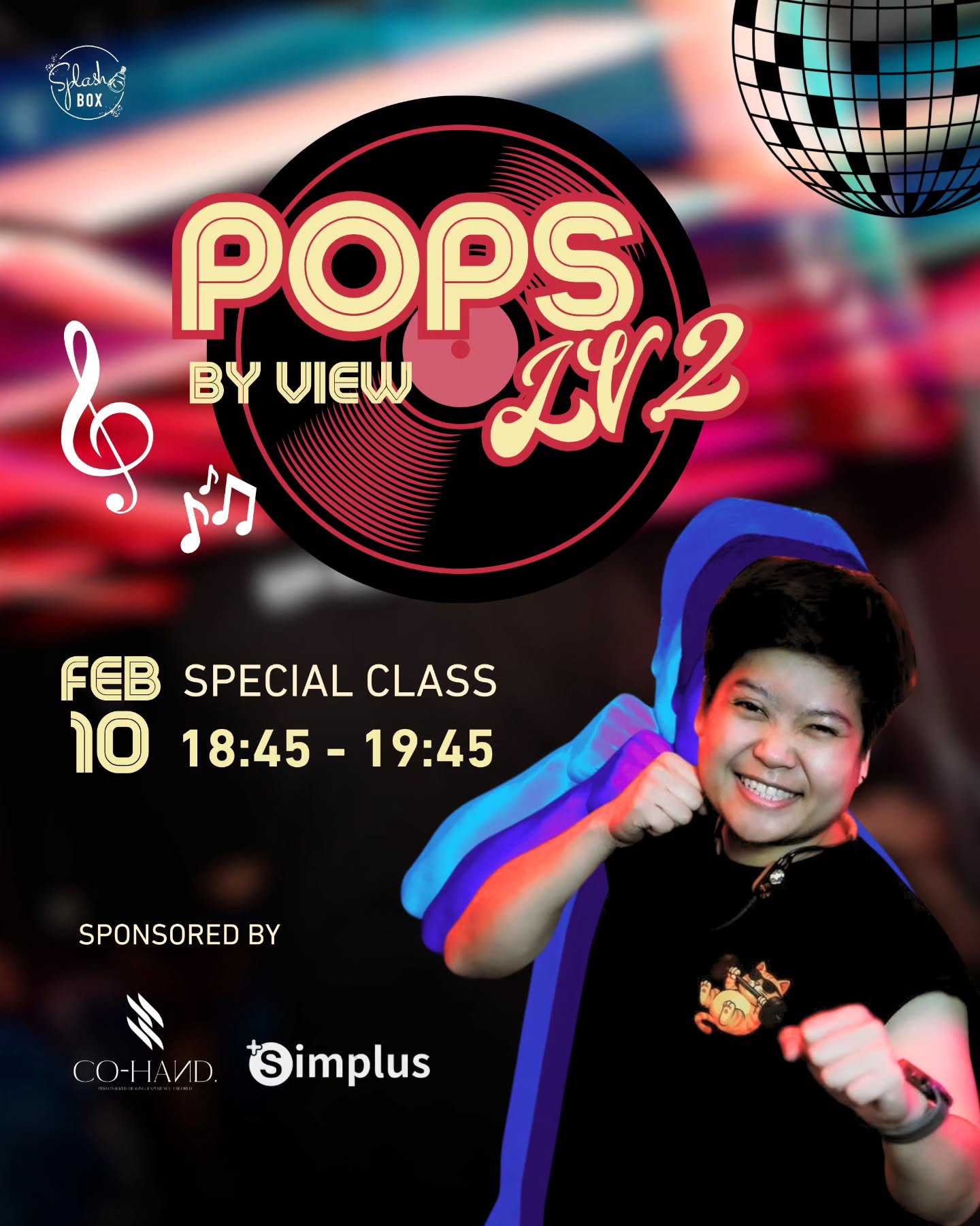 Ready to Pop the Limit? 💥 We are launching the ultimate upgrade: POPs LV.2 with Performer "View"! ⭐️⭐️ on Tue 10 Feb, 18:45 - 19.45

🎁 EXCLUSIVE PERKS & PRIZES 🎁 
Sponsored by Co-Hand Physical Therapy @cohand_clinic & Simplus Thailand @simplusappliance

1️⃣ FREE Health Check: 16:00 - 19:00
- Footprint Posture Scan: Analyze your walk & balance (เช็กการลงน้ำหนักเท้า)
- Scoliosis & Alignment Check: Screen for spinal risks (เช็กกระดูกสันหลังคด)
📲 Check Up Register via Line: @ splashbox

2️⃣ WIN PRIZES: เพียงเข้าคลาสและร่วมกิจกรรม ลุ้นรับฟรี! ✨ Simplus Hair Curling Brush (มูลค่า 529.-) 🏆 จุกๆ 10 รางวัล!

👇 BOOK NOW! Spots are limited!

_________________________
🥊 Splash Box Studio
📌 Marche’ Thonglor, Building A, 5M Floor
🕘 Opening hours : 9:00 to 22:00
🚿 Full Amenities Provided (Rental Sportswear, Rental Gloves, Rental Towels, Toiletries & Skincare)

#Splashbox #DarkBeatBoxercise
#ผับของคนรักสุขภาพ #ThonglorGym #PrivateGym