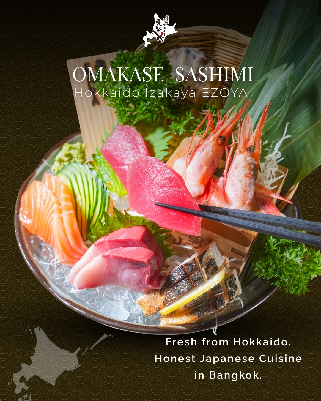 Greetings to all EZOYA lovers!

Our Sukhumvit 30 branch will be open until February 24
Our new store will be located on Sukhumvit 20. Opening soon — stay tuned!
สาขาสุขุมวิท 30 เปิดให้บริการถึงวันที่ 24 กุมภาพันธ์ค่ะ
สาขาใหม่ของเราจะอยู่ที่สุขุมวิท 20 เปิดให้บริการเร็วๆ นี้ รอติดตามได้เลยค่ะ

Omakase Sashimi – 5 Kinds
A premium assortment of five varieties of the freshest fish of the day,
beautifully arranged to highlight their natural flavors.
A satisfying and luxurious choice—perfect for sashimi lovers or anyone
who wants to enjoy the best of today’s catch.

ซาชิมิโอมากาเสะ 5 อย่าง
ชุดรวมซาชิมิ 5 ชนิด ที่คัดสรรจากปลาสดใหม่ประจำวัน
จัดเสิร์ฟอย่างสวยงาม ให้ได้ลิ้มรสความสดและความหวานของปลาแต่ละชนิด
เป็นเมนูยอดนิยมและคุ้มค่าที่สุดสำหรับคนรักซาชิมิ

📍 Near BTS Phrom Phong
　 Sukhumvit Soi 30
📞 Tel: 02-067-2602
⏰ 16:00–23:00

※Our Sukhumvit 30 branch will be open until February 24
สาขาสุขุมวิท 30 เปิดให้บริการถึงวันที่ 24 กุมภาพันธ์ค่ะ

Our new store will be located on Sukhumvit 20. Opening soon — stay tuned!
สาขาใหม่ของเราจะอยู่ที่สุขุมวิท 20 เปิดให้บริการเร็วๆ นี้ รอติดตามได้เลยค่ะ