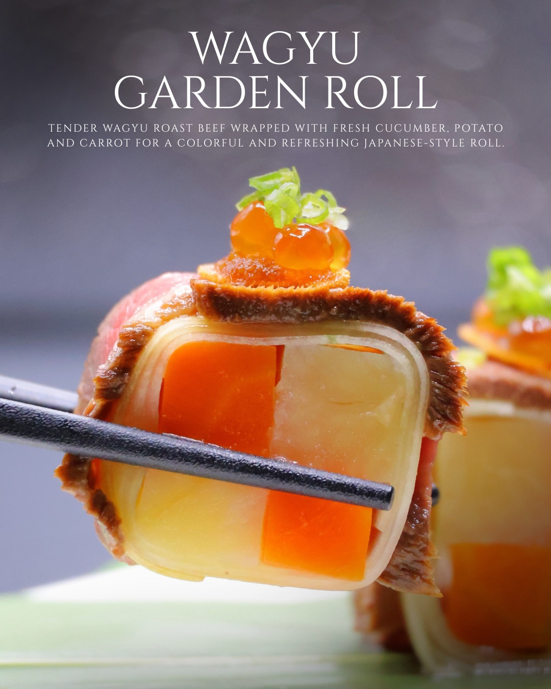 WAGYU GARDEN ROLL 🥢✨
A perfect balance of premium and refreshing flavors in every bite!
Tender roasted wagyu wrapped with fresh cucumber, potato, and carrot
for a colorful, crisp texture, topped with juicy roe for that extra burst 💛

Light, fresh, and melt-in-your-mouth goodness —
a must-try for wagyu lovers !

ความลงตัวของความพรีเมียมและความสดชื่นในคำเดียว ! 🍣
เนื้อวากิวย่างนุ่มละมุน ห่อด้วยแตงกวา มันฝรั่ง และแครอท
เพิ่มสีสันและสัมผัสกรุบกรอบ ท็อปด้วยไข่ปลาเน้นความฟินทุกคำ 🥰

#WagyuLovers #JapaneseFood #PremiumRoll #BangkokEats #FoodieMustTry