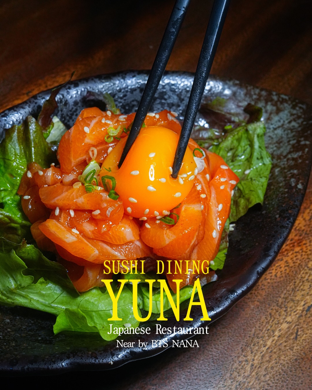 Melt-in-your-mouth indulgence.

Fresh premium salmon,
tossed in our rich signature sauce
and finished with a silky egg yolk.

A perfect balance of flavor in every bite.

⸻

🇹🇭 Thai Caption
ซาลมอนยูคเกะสุดพรีเมียม
เนื้อซาลมอนสดนุ่มละลายในปาก
คลุกเคล้ากับซอสสูตรพิเศษและไข่แดงเข้มข้น

อร่อยลงตัวในทุกคำ