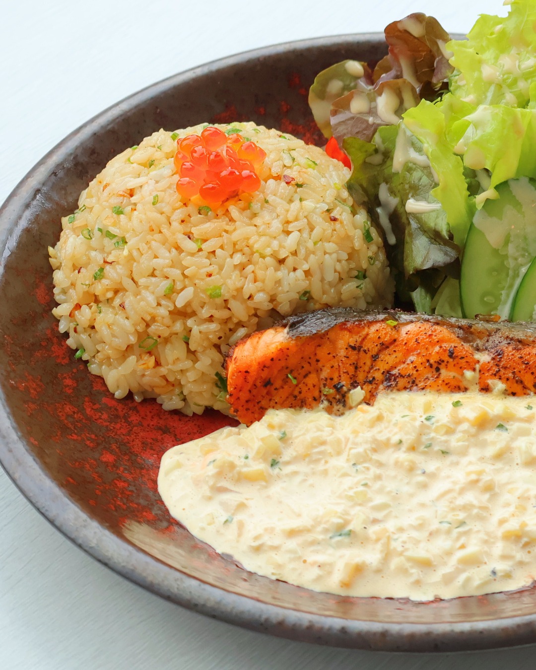 ✨ Salmon Steak with Tartar Sauce Plate ✨
A must-try for salmon lovers!
Juicy grilled salmon steak with a perfectly tender texture,
served with rich and creamy tartar sauce for that ultimate indulgence 🤍
Paired with fragrant garlic fried rice topped with salmon roe,
fresh crisp salad, and a warm bowl of miso soup — a complete and satisfying set!

สเต๊กแซลมอนย่างหอม ๆ เนื้อฉ่ำ นุ่มกำลังดี
เสิร์ฟพร้อมซอสทาร์ทาร์เข้มข้น หอมมันละมุนสุด ๆ 🤍
ทานคู่กับข้าวผัดกระเทียมหอม ๆ ท็อปด้วยไข่ปลาแซลมอน
เพิ่มความฟินด้วยสลัดสดกรอบ และซุปมิโซะร้อน ๆ ครบจบในเซ็ตเดียว!

💥 Premium taste at a great value
If you love grilled salmon with creamy flavors, this is one you can’t miss!

📍 Available now at our restaurant

#SalmonLover #JapaneseCuisine #TartarSauce #FoodieFavorites #MustTryMenu