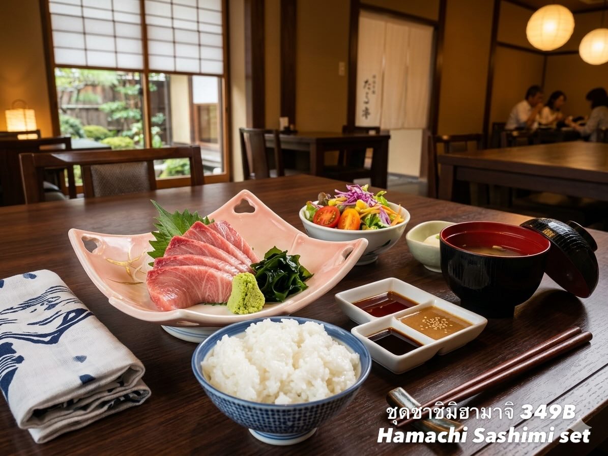 ถ้าคุณเป็นคนที่หลงใหลในรสชาติของปลาฮามาจิ ต้องไม่พลาดนะ! 🐟 เรามีปลาฮามาจิแบบสดใหม่ให้คุณเลือกสรรทุกวัน ไม่ว่าคุณจะอยากทานแบบเซ็ตคู่กับข้าวซุปครบครัน หรือเพลิดเพลินไปกับปลาฮามาจิที่เลิศรส ทานคู่กับเครื่องดื่มแอลกอฮอล์ก็เข้ากันได้อย่างลงตัว 🍶 จะเลือกเป็นสาเกญี่ปุ่นดีๆ หรือเบียร์เย็นๆ สักแก้วก็เข้ากับบรรยากาศได้ดีสุดๆ ชวนเพื่อนมาตั้งวงกินดื่มกันเถอะ รับรองว่าต้องฟินจนไม่อยากกลับบ้านแน่นอน 😆 แถมด้วยอากาศดีๆ ในร้านที่อบอุ่น นั่งสบายกล่อมใจ ใครๆ ก็ต้องหลงรักที่นี่แน่นอน แล้วคุณจะรออะไร มาลองทานดูสิ! 🥳

もしあなたがハマチの味に夢中なら、絶対に見逃せませんよ！🐟 毎日新鮮なハマチをご用意しており、お好みに合わせて選んでいただけます。ご飯やスープがセットになった定食スタイルでも、極上のハマチそのものをお楽しみいただくのもおすすめです。さらに、お酒と一緒に召し上がっていただくのも相性抜群です🍶。美味しい日本酒でも、冷たいビールでも、雰囲気にぴったり合います。友達を誘って集まって、美味しいものを囲みながら飲みましょう。きっと家に帰りたくなくなるほどの満足感を味わっていただけますよ😆。店内は暖かく心地よい雰囲気で、どなたでもリラックスして過ごせます。きっとみんなこの場所を好きになるはずです。さあ、何を待っているんですか？ ぜひ一度お試しください！🥳

#ปลาฮามาจิ
#อาหารญี่ปุ่น
#Chofu 
#Chofujpark 
#Jpark