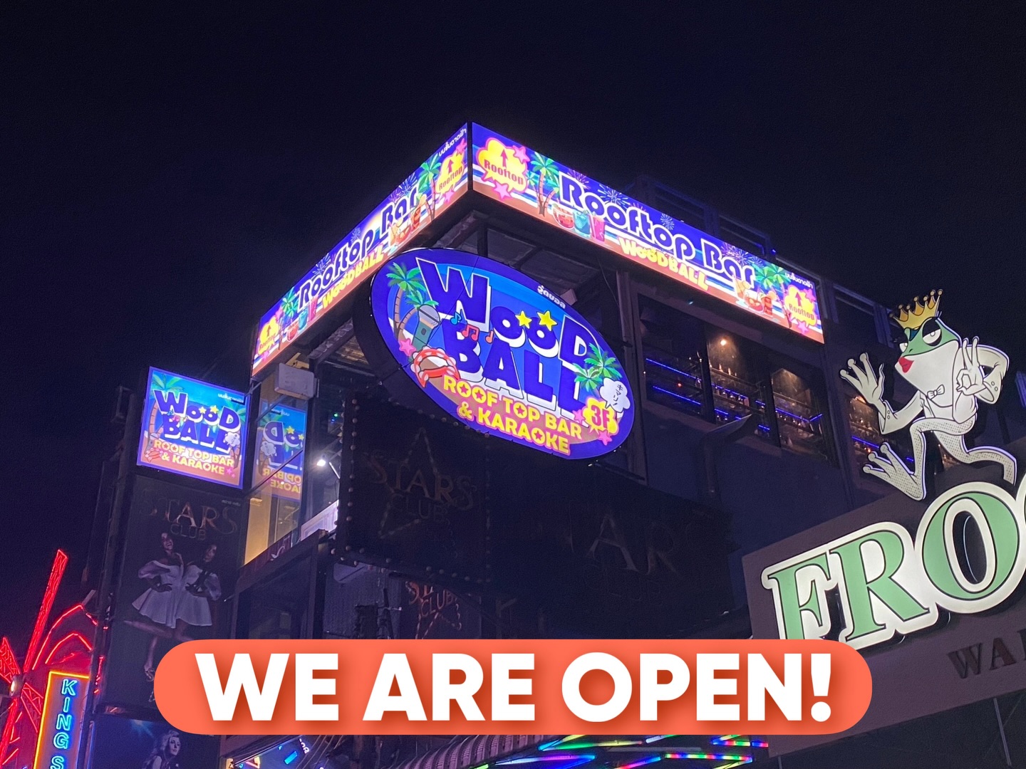 Good drinks, good food and great vibes too. Come join us at Woodball Pattaya for an amazing time. We have a rooftop bar with a beautiful view and our main lounge with non stop karaoke fun! See you soon! 🫶