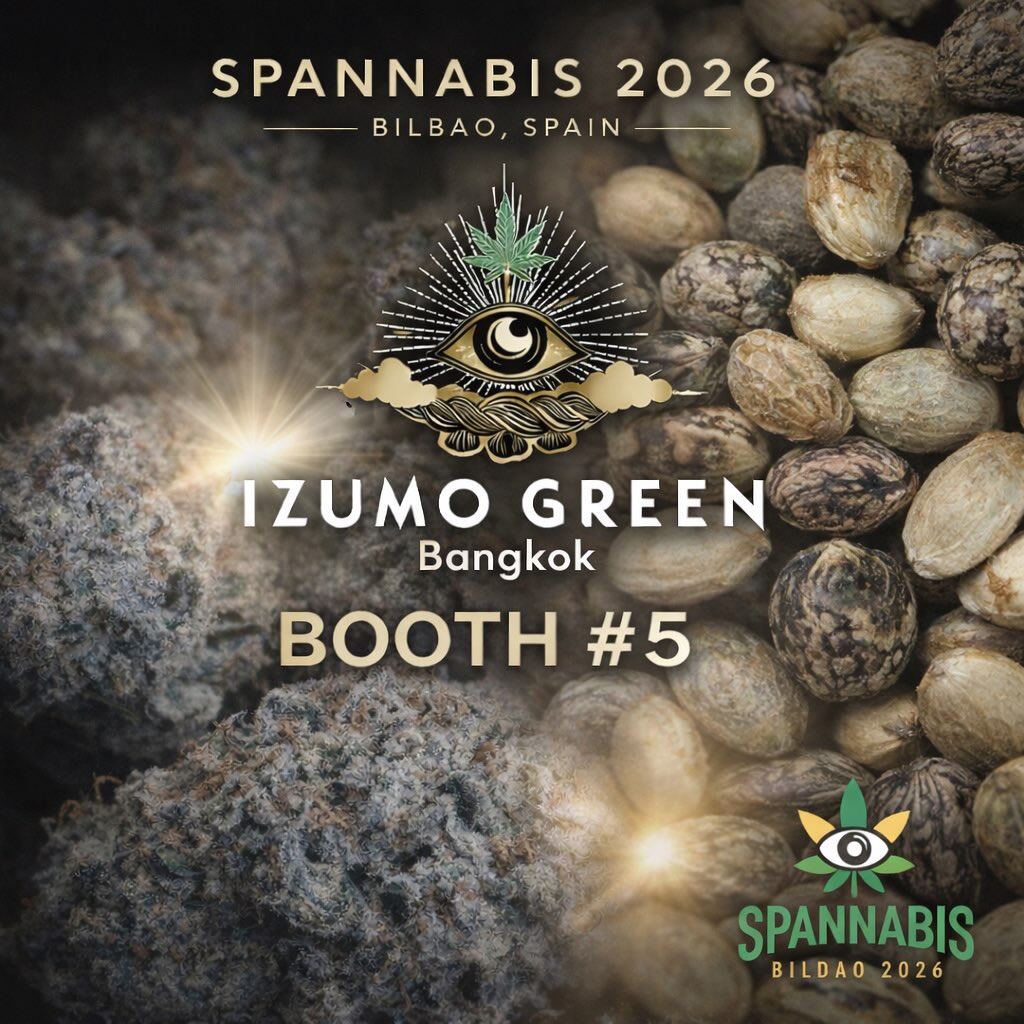 We are officially at Spannabis 2026 🌿

Izumo Green is proud to enter two of our cultivars into the Spannabis Champions Cup, including Strawberry Dip and Shogun Samurai.

Catch us at Booth #5 in Bilbao and come experience what we’ve been working on.

See you there.

#spannabis #spannabis2026 #izumogreen #bangkokcannabis cannabiscup cannabisculture bilbao globalcannabis cultivars cannabiscommunity