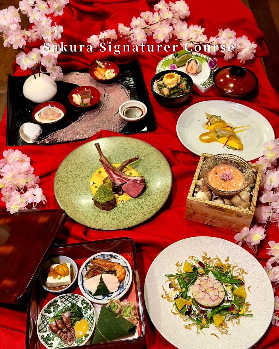 桜シグネチャーコース 2500⁺⁺

日本の春を表現した、季節限定の特別コース。
旬の食材を一皿一皿丁寧に仕上げ、味わいと美しさをお楽しみいただけます。

桜色の蛤クラムチャウダーから始まり、
和牛ユッケや花見箱、季節の刺身。

ラムチョップ雲丹ソースや煮穴子など、
和と洋の繊細な一皿を重ねた構成。

締めには桜海老のかき揚げと、季節のデザートをご用意しております。

春のひとときを彩る、しゃかリッチならではのコースをぜひご堪能ください。

ご予約・お問い合わせはプロフィールの📞又は公式LINEより承ります。

—

Sakura Signature Course 2500⁺⁺

A seasonal course inspired by the beauty of Japanese spring.

Beginning with sakura-colored hamaguri clam chowder,
followed by wagyu yukke, seasonal sashimi, and a delicate spring hassun selection.

From herb-crusted lamb with uni sauce to simmered anago,
each dish is crafted with elegance and balance.

Finished with sakura shrimp kakiage and a seasonal dessert.

Experience the essence of spring at Shakarich.

For reservations or inquiries, please contact us via phone or LINE on our profile.

—

#しゃかリッチ #桜コース #バンコク和食 #個室和食 #BangkokDining