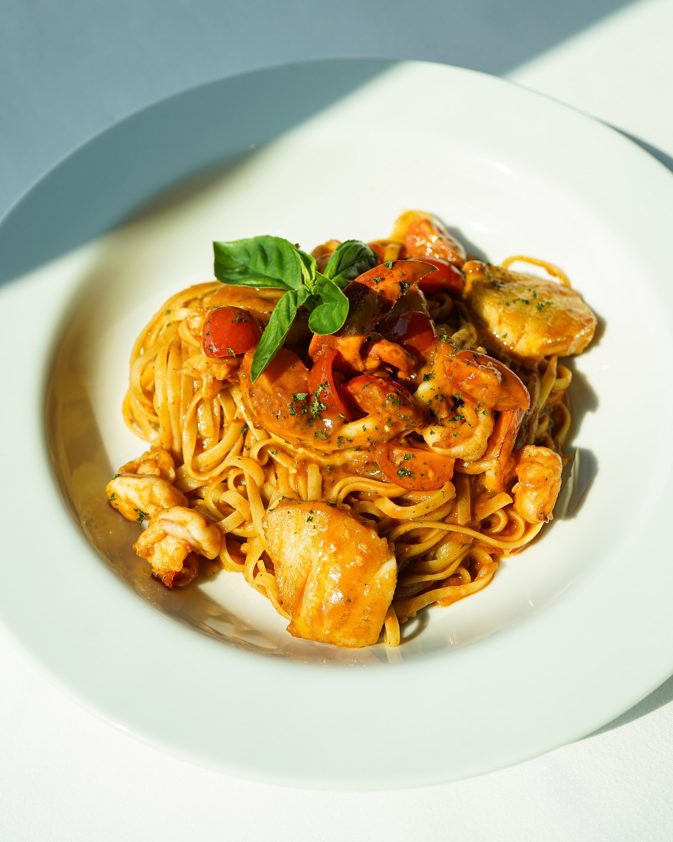 Who says a steakhouse can't master the sea?
​
Introducing the Seafood Linguine—a dish that defines ocean luxury at One Bangkok.
​
Featuring a succulent Half Lobster, buttery Snow Fish, and premium Tiger Prawns, all tossed in our rich, homemade tomato base sauce infused with a deep shrimp essence. Every bite is a vibrant tribute to the sea, crafted for those who demand excellence in every form.
​
Perfect for an elegant lunch or a sophisticated terrace dinner. Discover the versatile side of Wolfgang’s.
​
Available for Lunch only from 11:30 AM – 3:30 PM (Last order 3:00 PM)
​
━━━━━
For Reservation:
064-567-2929
LINE ID: wg.reservation
reservation@wolfgangssteakhouse.th
━━━━━
Wolfgang's Steakhouse Bangkok
3rd Floor, The Storeys at One Bangkok
Hours:
Monday - Sunday from 11:30 AM – 11:30 PM (Last order 10:30 PM)
Lunch: 11:30 AM – 3:30 PM (Last order 3:00 PM)
​
#WolfgangsSteakhouseThailand #OneBangkok #BangkokDining #USDAPrime