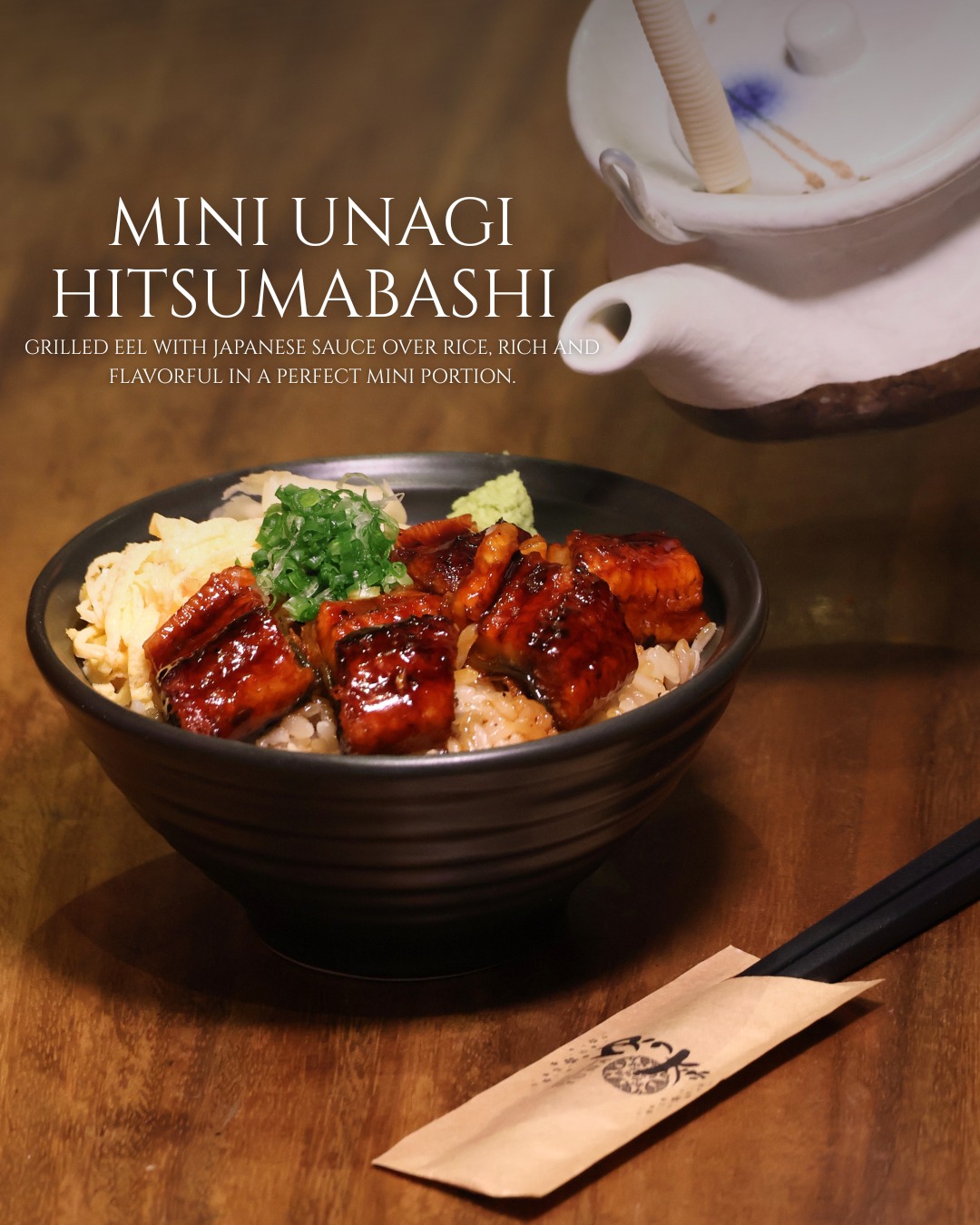 🍱 MINI Unagi Hitsumabushi 🍱
Tender grilled eel glazed with rich Japanese sauce, served over warm rice in a perfectly sized bowl.
A simple yet authentic Japanese flavor you’ll love in every bite ✨

ปลาไหลย่างซอสญี่ปุ่นหอมๆ เสิร์ฟบนข้าวญี่ปุ่นร้อนๆ
อร่อยเข้มข้นในขนาดพอดีอิ่ม ทานง่ายได้ทุกมื้อ ✨

สัมผัสความอร่อยสไตล์ญี่ปุ่นแท้ ได้แล้ววันนี้!

#UnagiHitsumabushi #JapaneseFood #EelRiceBowl #MiniDonburi #TasteOfJapan