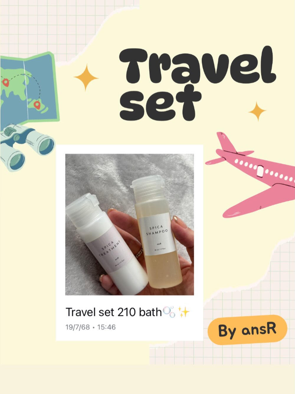 旅行のお供にいかがですか😊🫧🫧

ทุกครั้งที่ออกทริป อย่าลืมพกน้องไปด้วยนะคะ 
Travel set ✈️ แชมพูและทรีตเมนต์สูตรออร์แกนิค
ช่วยให้ผมนุ่ม ลื่น สวยและจัดทรงง่าย 
สวยทุกวันตลอดทริป ❤️

🛍️สั่งซื้อผลิตภัณฑ์ได้ที่
Line : https://lin.ee/ipxhtUk