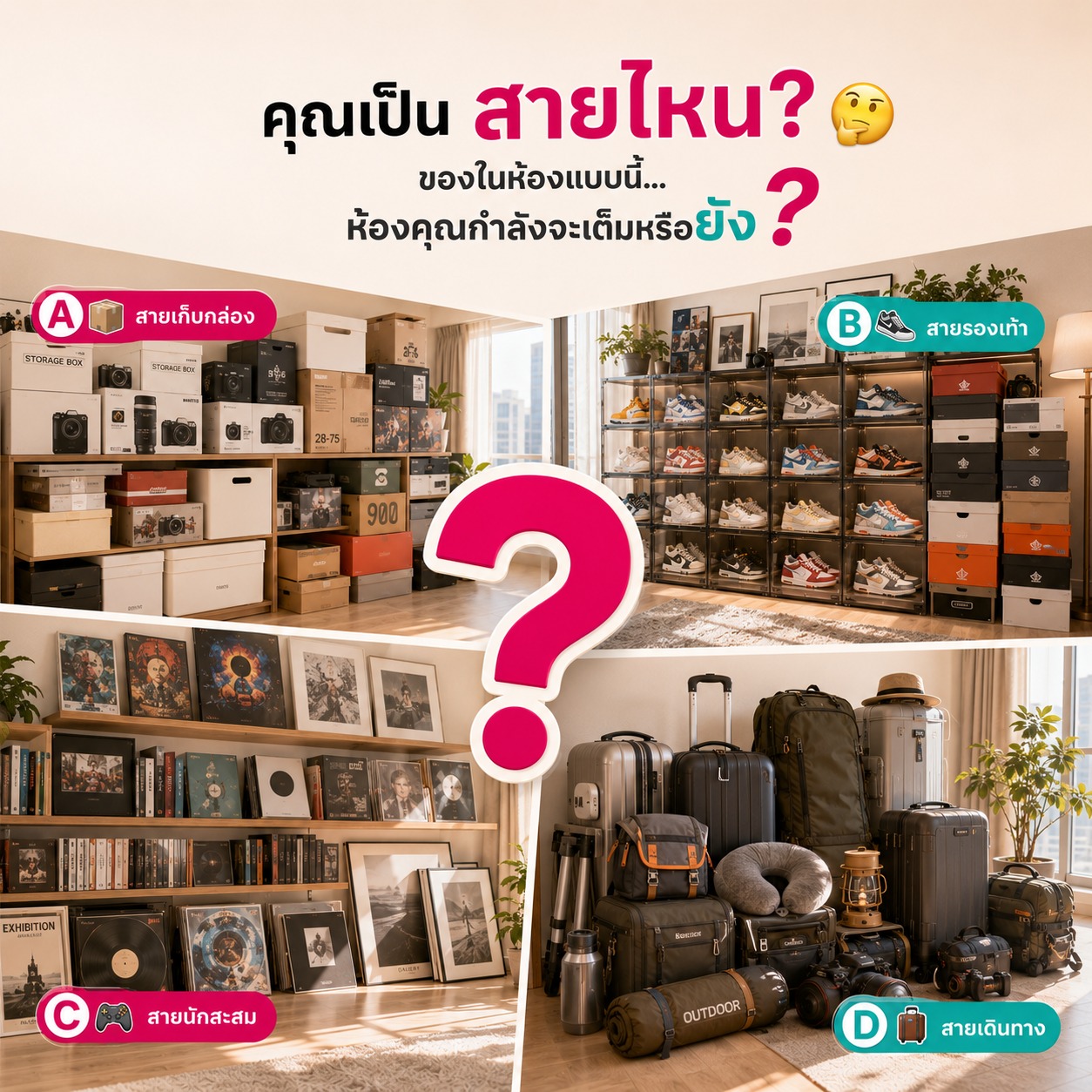 คุณเป็นสายไหน? 🤔 ห้องคุณกำลังจะเต็มหรือยัง?

เลื่อนเช็กด่วน! แก๊งนักสะสมแบบเราๆ มีของชิ้นไหนเต็มห้องอยู่บ้าง?
📦 สายเก็บกล่อง (เผื่อขายต่อ)
👟 สายสะสมรองเท้า (คู่นี้ห้ามเปื้อน)
💿 สายอาร์ต/มิวสิก (ซื้อสะสม แต่ไม่มีที่โชว์)
🧳 สายเดินทาง (ซื้อเก่ง แต่ใช้ปีละไม่กี่ครั้ง)

ไหนใครอยู่ทีมไหน คอมเมนต์บอกหน่อยเร็วจ้า! 👇 หรือใครของเต็มจนต้องหาที่เก็บเพิ่มแล้วบ้าง แอบมากระซิบหน่อยนะ ☁️

#จัดห้อง #แต่งคอนโด #จัดระเบียบบ้าน #อยู่คอนโด #รับฝากของ #จัดระเบียบห้อง #ห้องรก #รับฝากของ #selfstoragebangkok
#Lifestyle #ชาวคอนโด #นักสะสม #จัดบ้าน #ของมันต้องมี