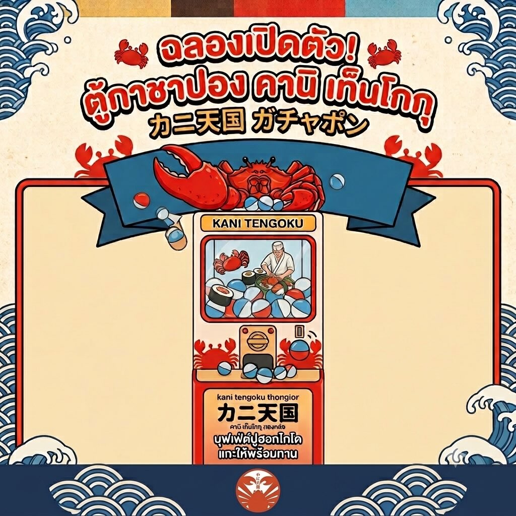 🦀✨ KANI TENGOKU GACHAPON เปิดตัวแล้ว! ✨🦀

กินปู อิ่มแล้ว…ได้เวลาลุ้นของรางวัล! 🎉

หมุนได้ทุกบิล ทุกราคา!
ไม่ว่าจะเลือกบุฟเฟ่ต์หรือเมนูไหน ก็มีสิทธิ์ร่วมสนุกกับ Kani Tengoku Gachapon 🎁

🎊 คูปอง ส่วนลด และของรางวัลเซอร์ไพรส์

📍เฉพาะที่ Kani Tengoku Thonglor
เริ่มวันที่ 1 August 2026 
5 PM ~

อิ่มกับบุฟเฟ่ต์ปูพรีเมียม พร้อมความสนุกที่มีให้ลุ้นทุกมื้อ 🦀❤️

ทุกบิล…มีสิทธิ์หมุน
ทุกครั้งที่มา…มีโอกาสได้รางวัล!

#KaniTengokuThonglor #bangkok #food #seafood