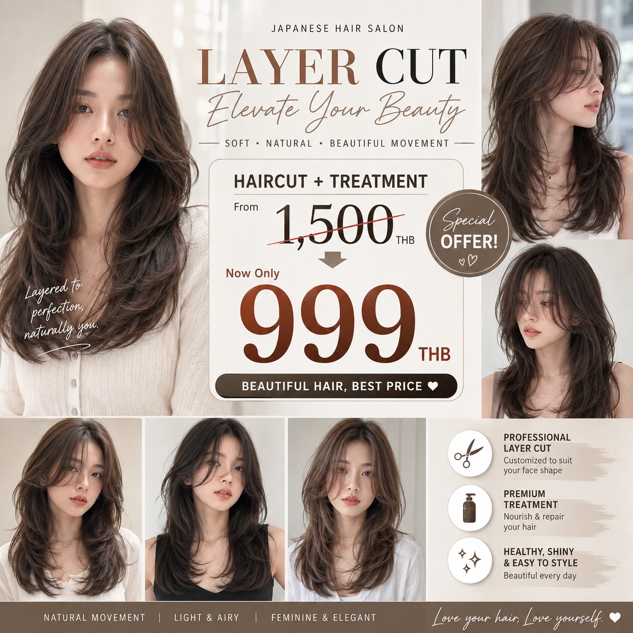 🎉 Special Offer
✂️ Haircut + Japanese Treatment
1,500 THB → 999 THB

✔ Personalized layer cut
✔ Japanese treatment included
✔ Professional styling
✔ Suitable for all hair types

📍CYAN Japanese Hair Salon
Thonglor, Bangkok

We use High quality products from Japan 

🚘 ฟรีที่จอดรถ
👇🏻
Booking : 📕 DM
Line oa @cyanbkk
Tel. 0622922841
Open hours :⏰
Everyday 9.30-18.30 น.
📍Located in Thonglor Soi 11, Bangkok.

#hairsalon #LayerCut #JapaneseLayerCut #BangkokHairSalon #JapaneseHairSalon HaircutBangkok BangkokBeauty HairTransformation LongLayers FaceFramingLayers SoftLayers HairGoals BangkokSalon ExpatsInBangkok TravelBangkok ThaiSalon HairInspiration LayerHair BangkokLife CYANHairGlam JapaneseStyle