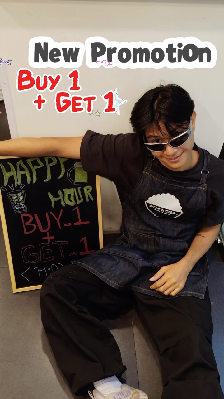アソーク店限定！豪華ハッピーアワー🍻✨

＼ Happy Hourがパワーアップ！🔥 ／

アソーク店限定で、毎日14:00〜17:00は
ビール🍺・ハイボール🥃・レモンサワー🍋（Refill）が全部 1 Buy 1 Get！

1杯頼むと、もう1杯無料✨
お得にたっぷり楽しめるチャンスです！

焼肉を楽しみながら、お昼から乾杯しませんか？🥩🍻