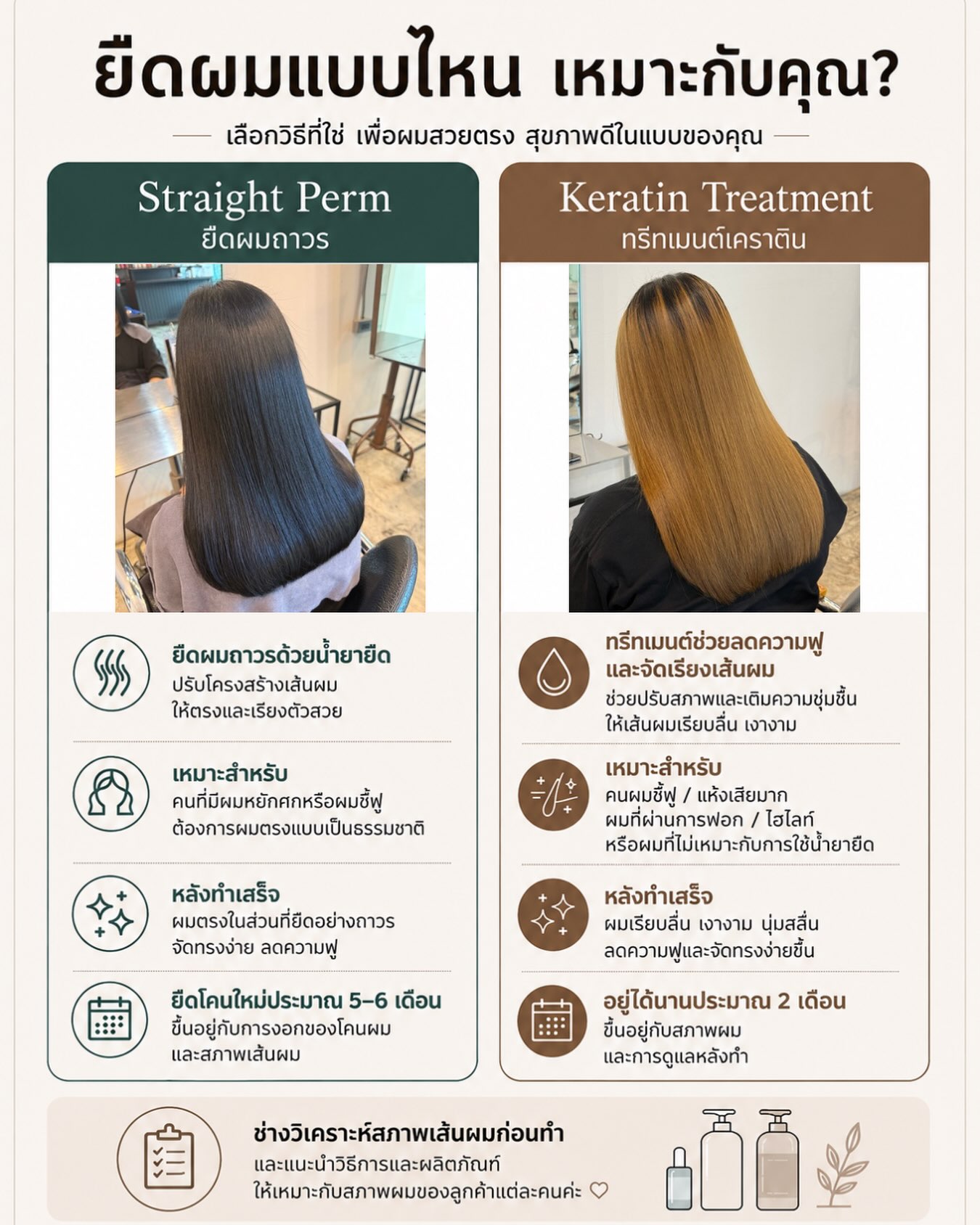 ยืดผมแบบไหน เหมาะกับคุณ? 

ผมตรงเหมือนกัน…แต่ผลลัพธ์และวิธีการดูแลอาจไม่เหมือนกันนะคะ

ที่ ADOR ทองหล่อเรามีทั้ง
🌿 #StraightPerm สำหรับคนที่ต้องการปรับโครงสร้างเส้นผมให้ตรงอย่างเป็นธรรมชาติ และดูแลง่ายขึ้น
✨ #KeratinTreatment สำหรับคนที่ต้องการลดความฟู เติมความชุ่มชื้น ให้ผมนุ่มลื่นและเงางาม

เพราะสภาพเส้นผมของแต่ละคนไม่เหมือนกัน
ช่างของเราจะ วิเคราะห์สภาพผมก่อนทำ และแนะนำวิธีที่เหมาะกับเส้นผมของคุณที่สุดค่ะ 

🅑🅞🅞🅚🅘🅝🅖 จองคิว.!!
ติดต่อสอบถามโปรโมชั่นได้ที่
---------------------------------------

Hair Atelier ADOR - แฮร์ อเทลเลอร์ อดอร์ 
🧡  𝐓𝐄𝐋: 02-108-9977, 084-044-8900
💚 𝐋𝐈𝐍𝐄 𝐎𝐀: @hairatelierador
📍ทองหล่อ Noble Ora Condo ชั้น 1 
การเดินทาง: 🚝BTS ทองหล่อ/ 🚙 มีที่จอดรถสะดวก
---------------------------------------

#HairAtelierADOR #ร้านทำผมทองหล่อ
#バンコク美容室