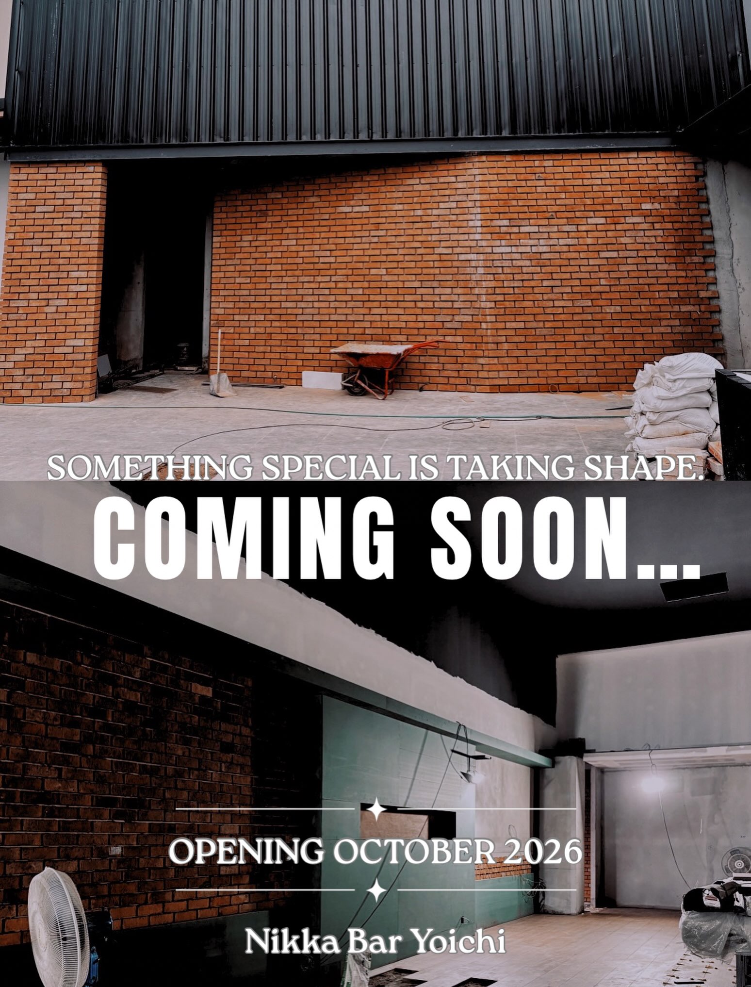IMPORTANT UPDATE /
29 AUGUST 2026

Construction at our new Soi 20 location is moving forward, and Yoichi is finally starting to take shape.

We’re currently working towards opening in October 2026.

Thank you for your patience and continued support. We can’t wait to welcome you to the new Yoichi.

See you soon 🙏